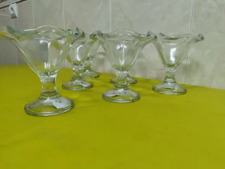 6 Copas de postre/helado de cristal