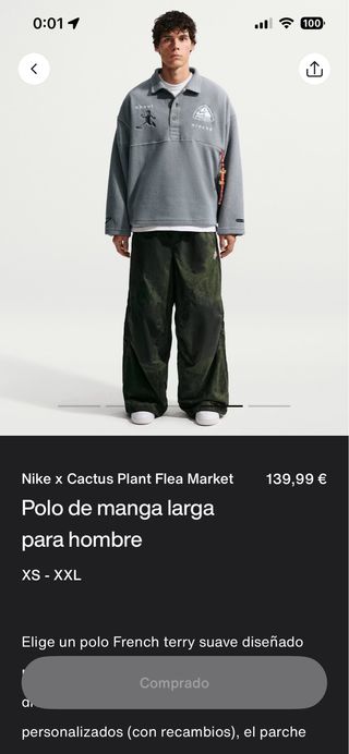 Polo Nike x CPFM gris talla M
