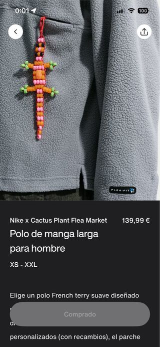 Polo Nike x CPFM gris talla M