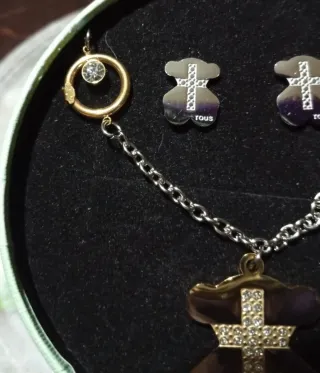 Conjunto Tous: Collar y Pendientes Bicolor