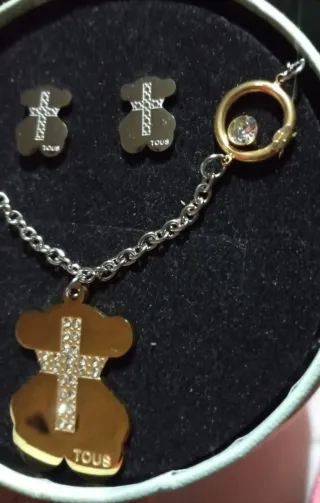 Conjunto Tous: Collar y Pendientes Bicolor