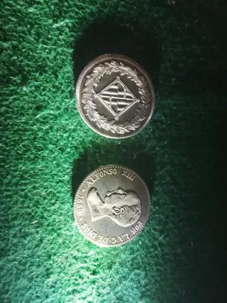 2 Monedas Plata España Alfonso XIII 1889