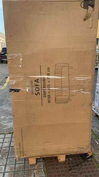 Sofá MAGLEBY JYSK 2,5 plazas tela marrón oscuro