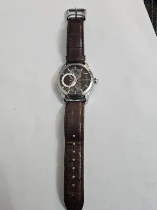 Reloj Quantieme Marrón y Plateado