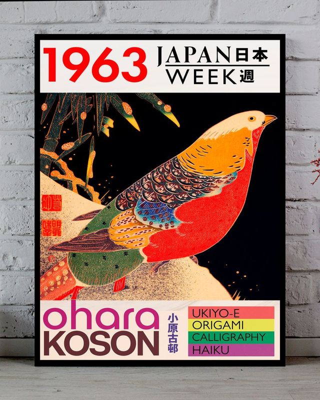 Cuadro con ilustración Ohara Koson Japan Week 1963