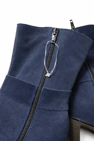 Stivaletti scamosciati blu n.36