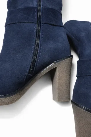 Stivaletti scamosciati blu n.36