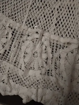 Falda larga crochet blanca