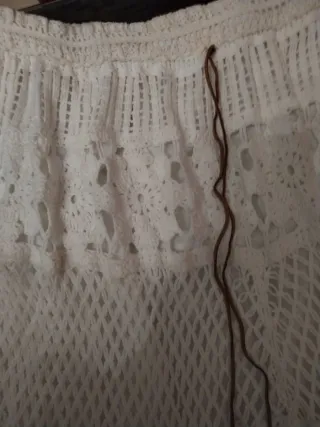Falda larga crochet blanca