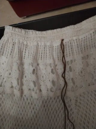 Falda larga crochet blanca