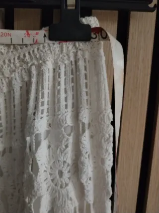 Falda larga crochet blanca
