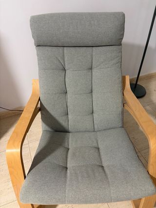 Sillón/mecedora de descanso madera y tela verde