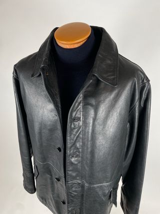 Giacca lunga in Pelle Vintage Timberland Nera