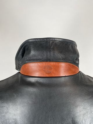 Giacca lunga in Pelle Vintage Timberland Nera