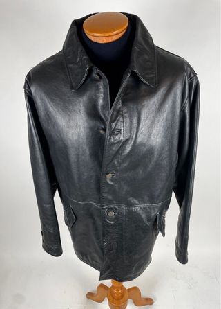 Giacca lunga in Pelle Vintage Timberland Nera