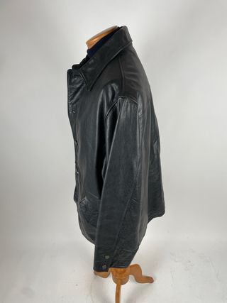 Giacca lunga in Pelle Vintage Timberland Nera