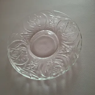 TAZAS CON PLATO VINTAGE CRISTAL MOLDADO