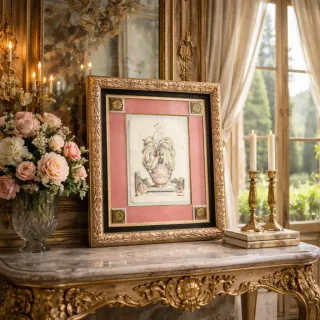 Cuadro Oleo con marco dorado