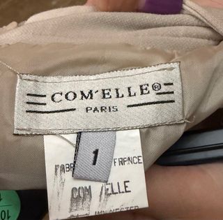 Falda tubo beige con detalle lateral negro Talla M