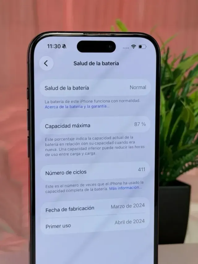 iPhone 15 Pro 128GB Gris 87% Batería