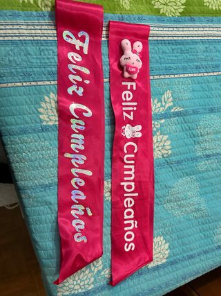 2 Bandas Feliz Cumpleaños Rosa