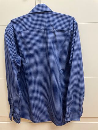 Camisa Hugo Boss Slim Fit Cuadros Azul Talla 42
