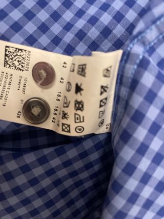 Camisa Hugo Boss Slim Fit Cuadros Azul Talla 42