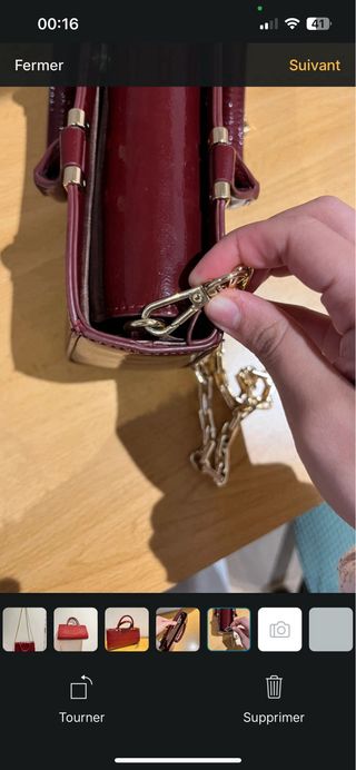 Bolso de hombro Zara burdeos