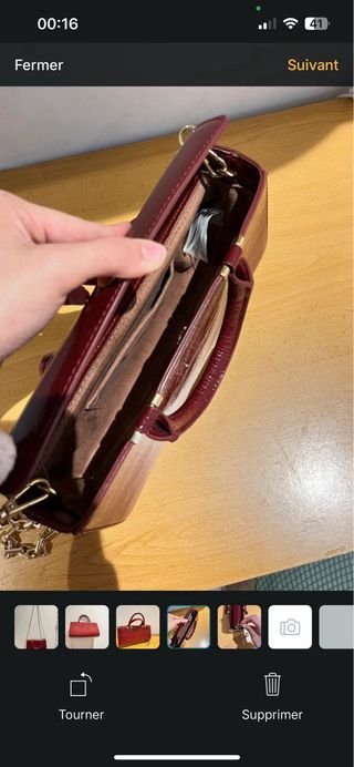 Bolso de hombro Zara burdeos