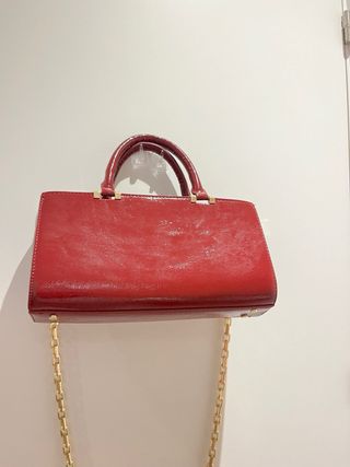 Bolso de hombro Zara burdeos