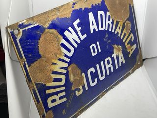 Targa metallo smaltato Assicurazione anni 50