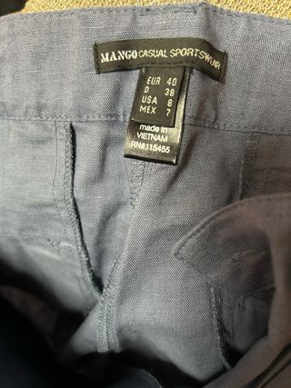 PANTALÓN DE LINO AZUL