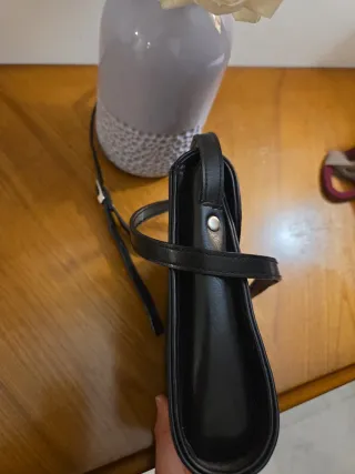 Bolso vintage de piel FIORELLA negro cuadrado