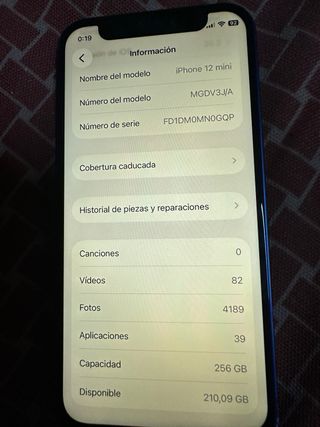 Iphone 12 Mini 256GB Bateria 100% pantalla nueva