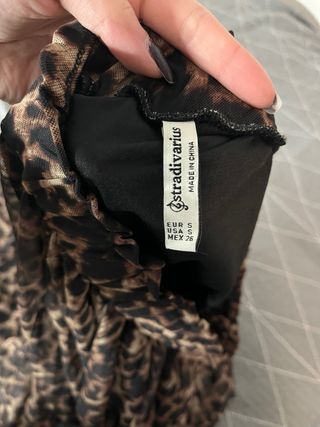 Falda Larga Leopardo Stradivarius Talla S