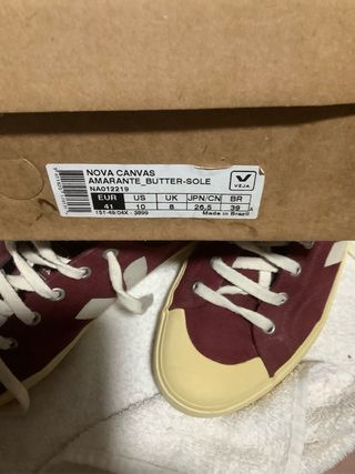 Scarpe Veja Tg 41 Bordeaux e Beige