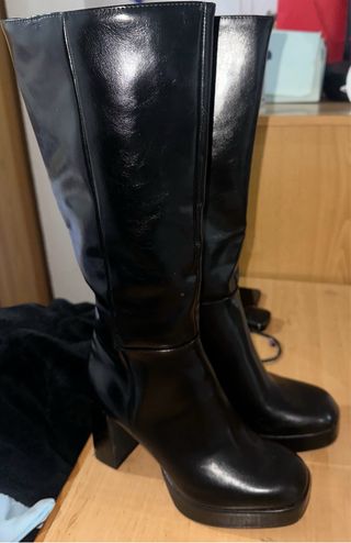 Botas Pull&Bear negras plataforma
