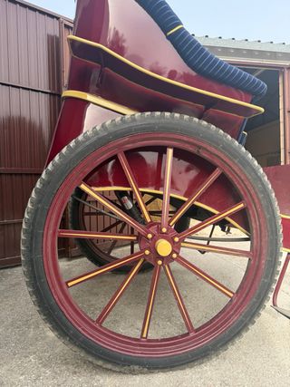 Carruaje azul y burdeos