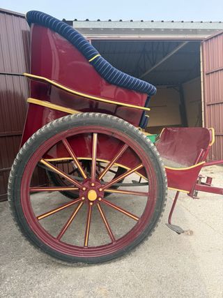 Carruaje azul y burdeos