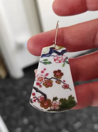 Orecchini stile porcellana dipinta floreale