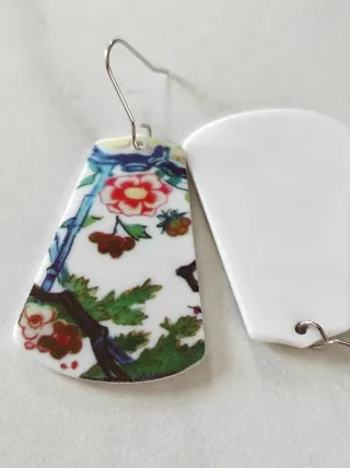 Orecchini stile porcellana dipinta floreale