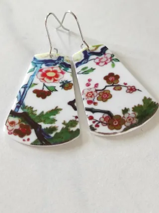 Orecchini stile porcellana dipinta floreale