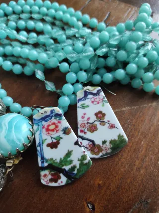 Orecchini stile porcellana dipinta floreale