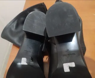 Botines Piel Negra Media Caña Talla 40