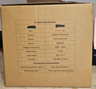 Pulidora 250MM POLISHER con accesorios