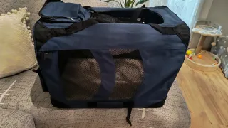 Trasportino per cani blu