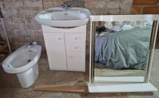 Conjunto Baño Roca Lavabo, Bidé mueble. Sin espejo
