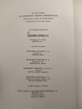 Collezione Libri Dinosauri J. Augusta Z. Burian