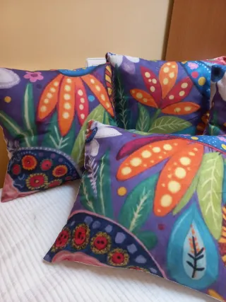 4 Fundas Cojín 45x45 Diseño Floral