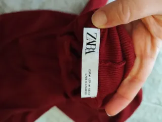 Jersey Zara Rojo Cuello Alto Talla M